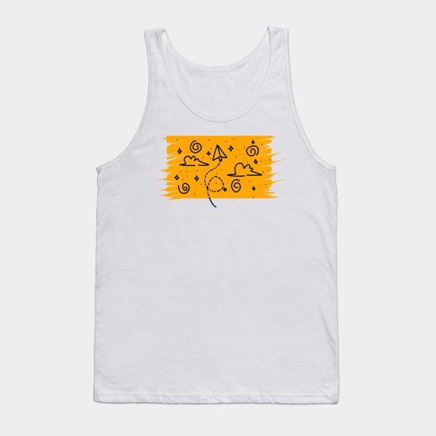 Yellow cloudy sky clip art Tank Top by pickup